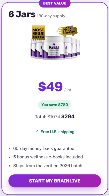 brainlive 6 bottles price
